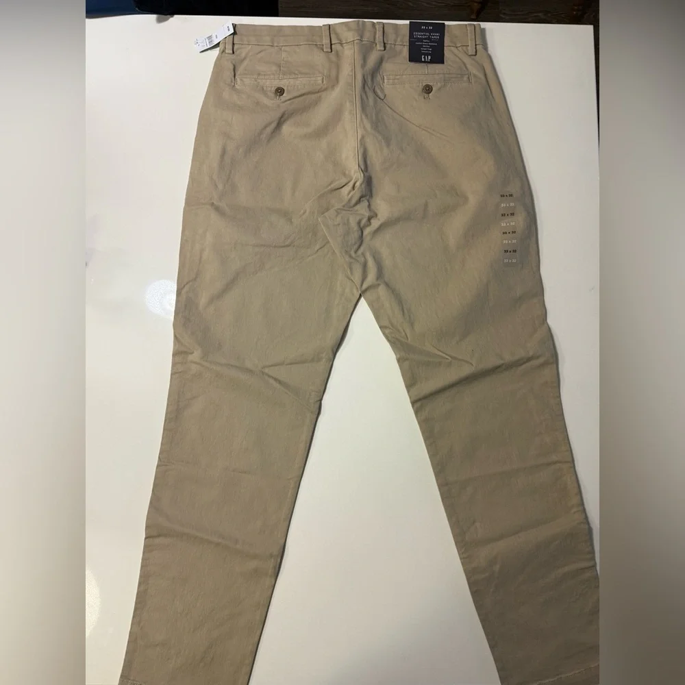 GAP Men's Essential Khaki Straight Taper Pants - Beige - Picture 3 of 3
